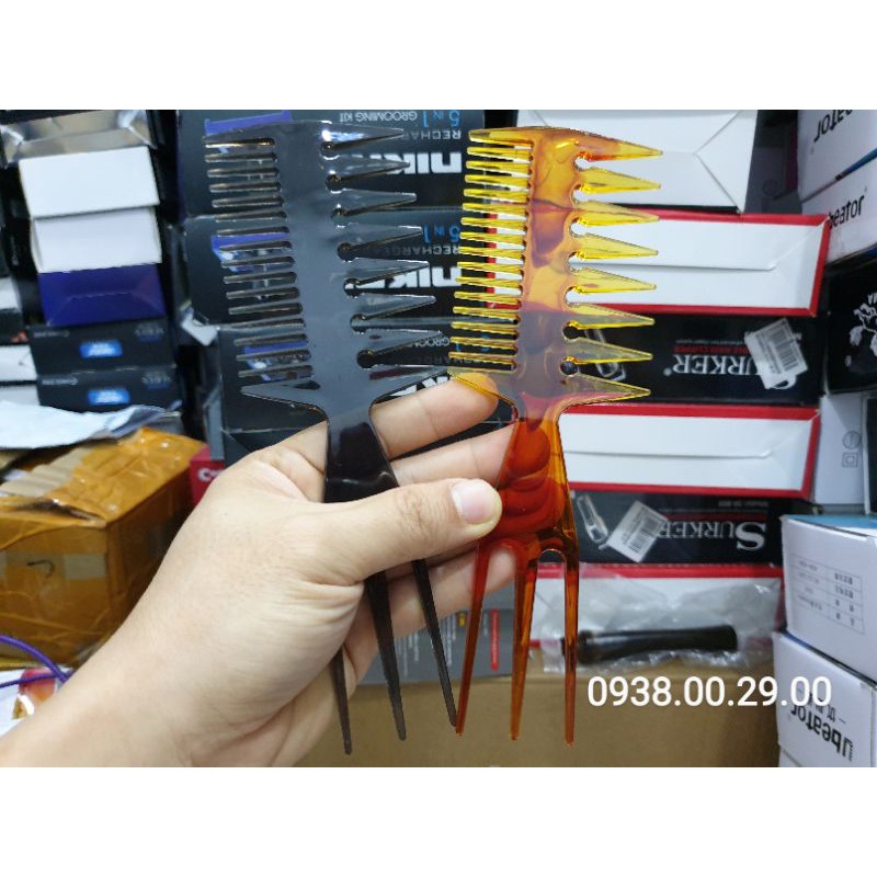 Lược Tạo Kiểu Afro Pick, Lược Chải Tóc Tạo Kiểu Trifecta.(Ảnh thật)