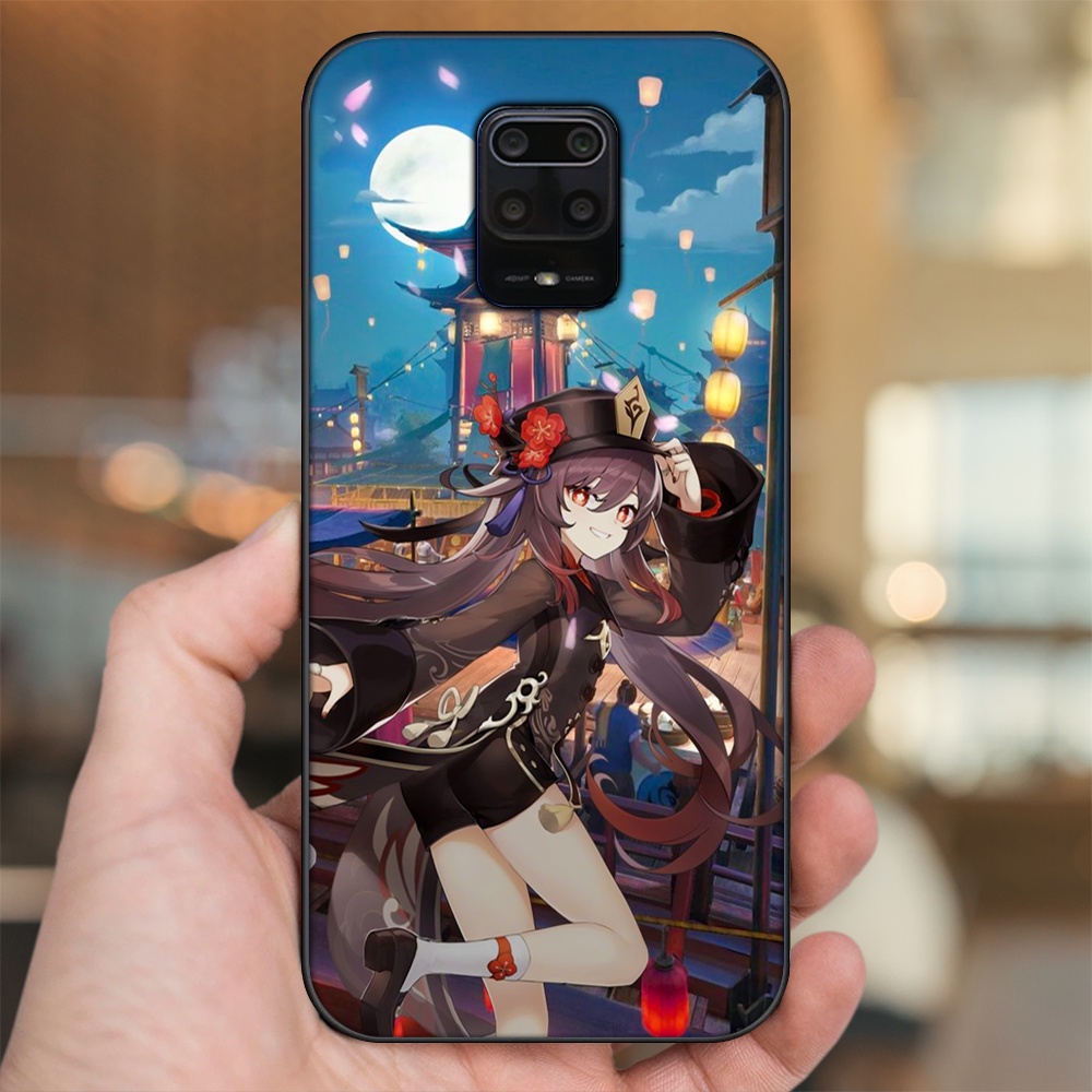 Ốp lưng Xiaomi Redmi Note 9s, Note 9 Pro viền đen in hình Hutao Genshin Impact