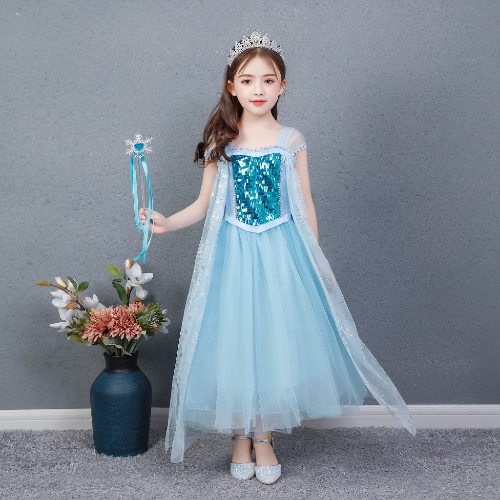 Đầm Công Chúa Elsa Trong Phim Frozen 2 Cho Bé Gái