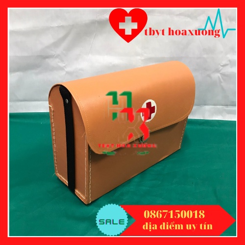 [Hàng Cao Cấp] Túi Cứu Thương Y Tế -Túi Cứu Thương Chữ Thập Cỡ Đại 35x27x12cm - Màu Da Bò