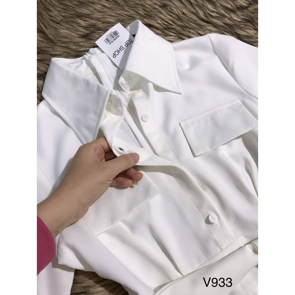 [ xả kho ] MiD Mie Design - Đầm body sơ mi trắng V933 (Kèm ảnh thật và video do shop tự chụp)
