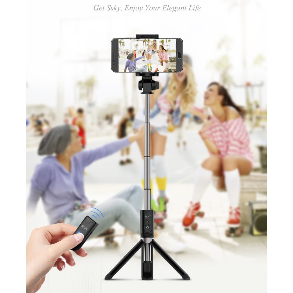 Gậy Tự Sướng Bluetooth K07, Gía Đỡ Điện Thoại Selfie, Gậy Chụp Hình Bluetooth( Có Remote bluetooth và tripod 3 chân)