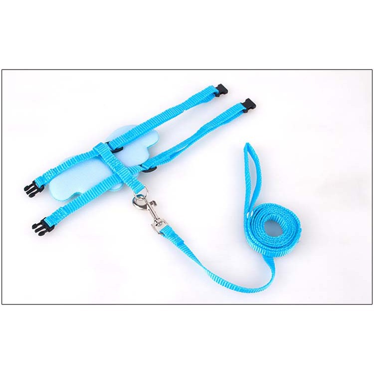 Set vòng cổ và dây dắt thú cưng đi dạo thiết kế hình đôi cánh thiên thần dễ thương