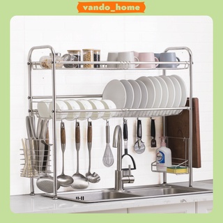 [FREESHIP] Giá Kệ Bát Đĩa INOX 304 Thông Minh Và Tiện Lợi 1 2 Tầng Cao Cấp VANDO