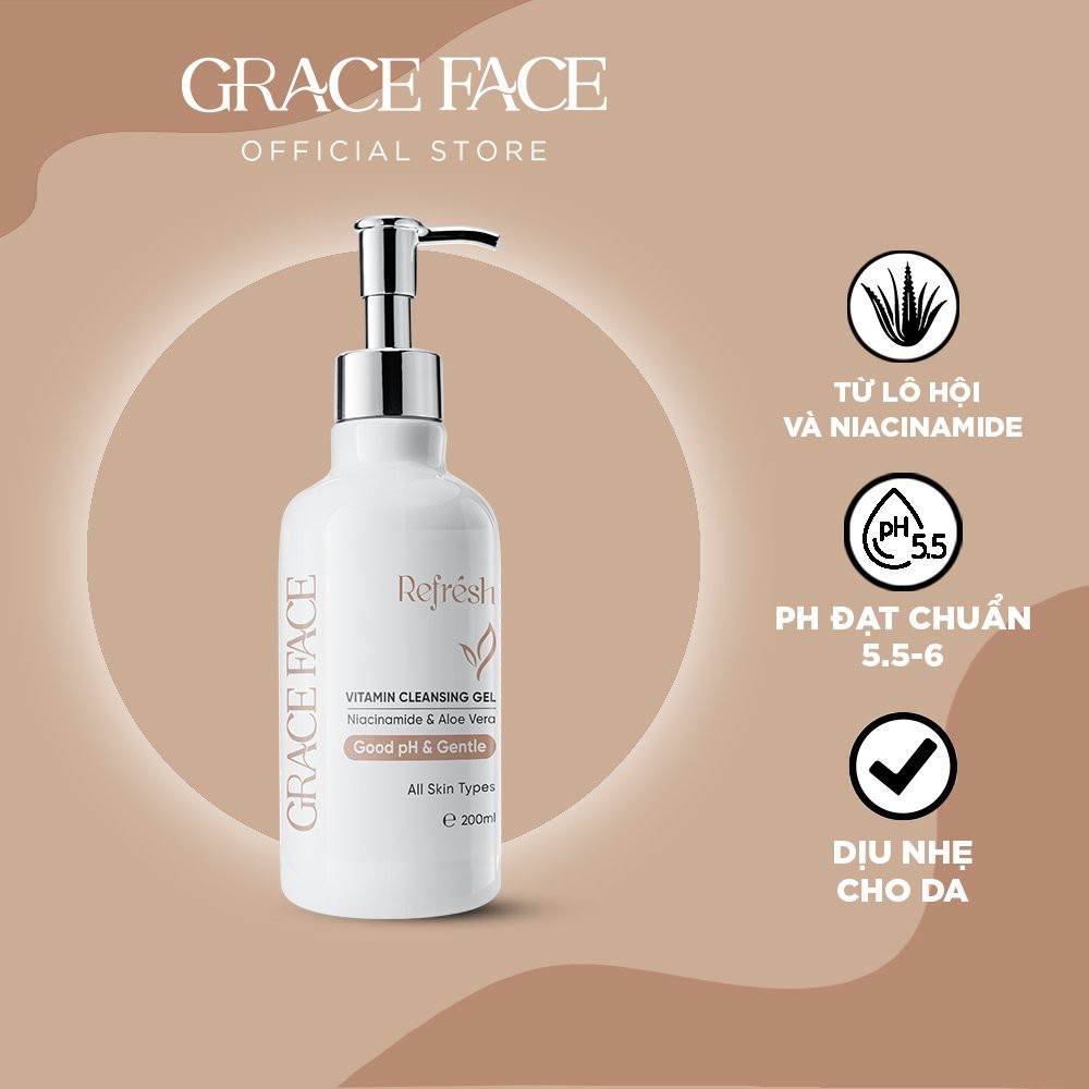 Sữa rửa mặt dịu nhẹ cho da dầu mụn, da nhạy cảm Grace Face dạng gel pH 5.56 200ml