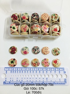 Hộp cúc gỗ size 20mm