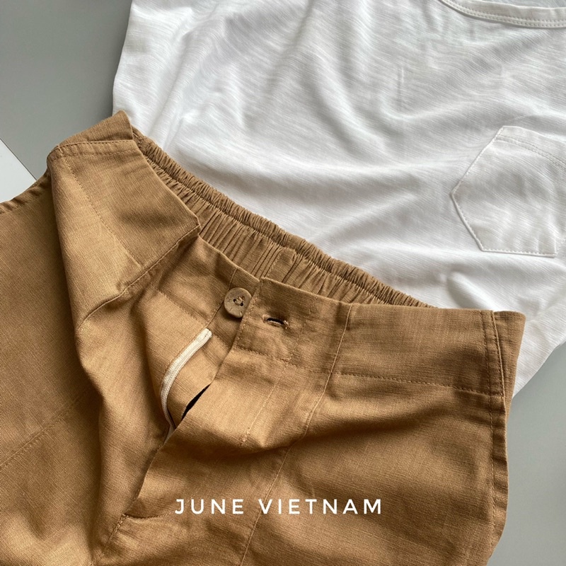 Quần baggy cạp liền chất Linen - June