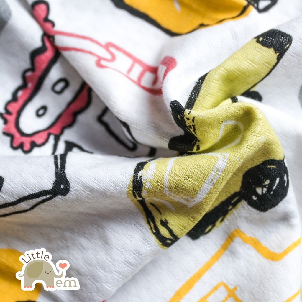 Bộ đồ bé trai Cotton tre cộc tay _ Color dinosaur