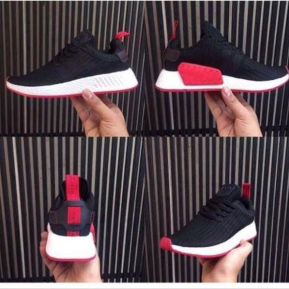 (Freeship+Full box) Giày NMD R2 🖤💨❤đen trắng đế đỏ B*&^ -