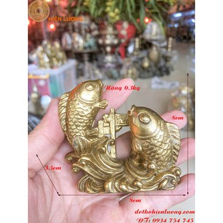 Tượng Cá Chép Vượt Vũ Môn Hóa Rồng Bằng Đồng Thau Cỡ Bé Cao 8cm