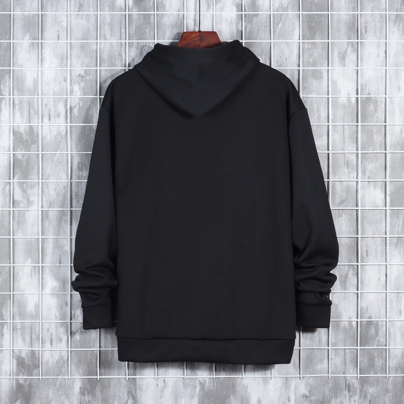 Áo hoodie tay dài dáng rộng màu trơn đơn giản thời trang Hàn Quốc cho nam