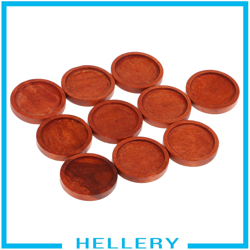 Set 10 phụ kiện đế tròn trống bằng gỗ dùng làm trang sức DIY