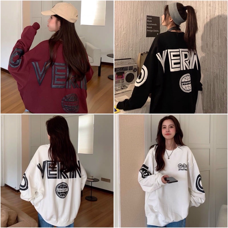 Áo Sweater Nỉ VERA , Áo Nỉ Nam Nữ Form Rộng Nhiều Màu