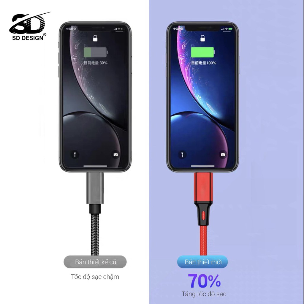 [Freeship] Cáp sạc 3 đầu L2 chính hãng dây dù chống đứt 3 in 1, dây sạt nhiều đầu, bảo hành 12 tháng xạc nhiều máy.