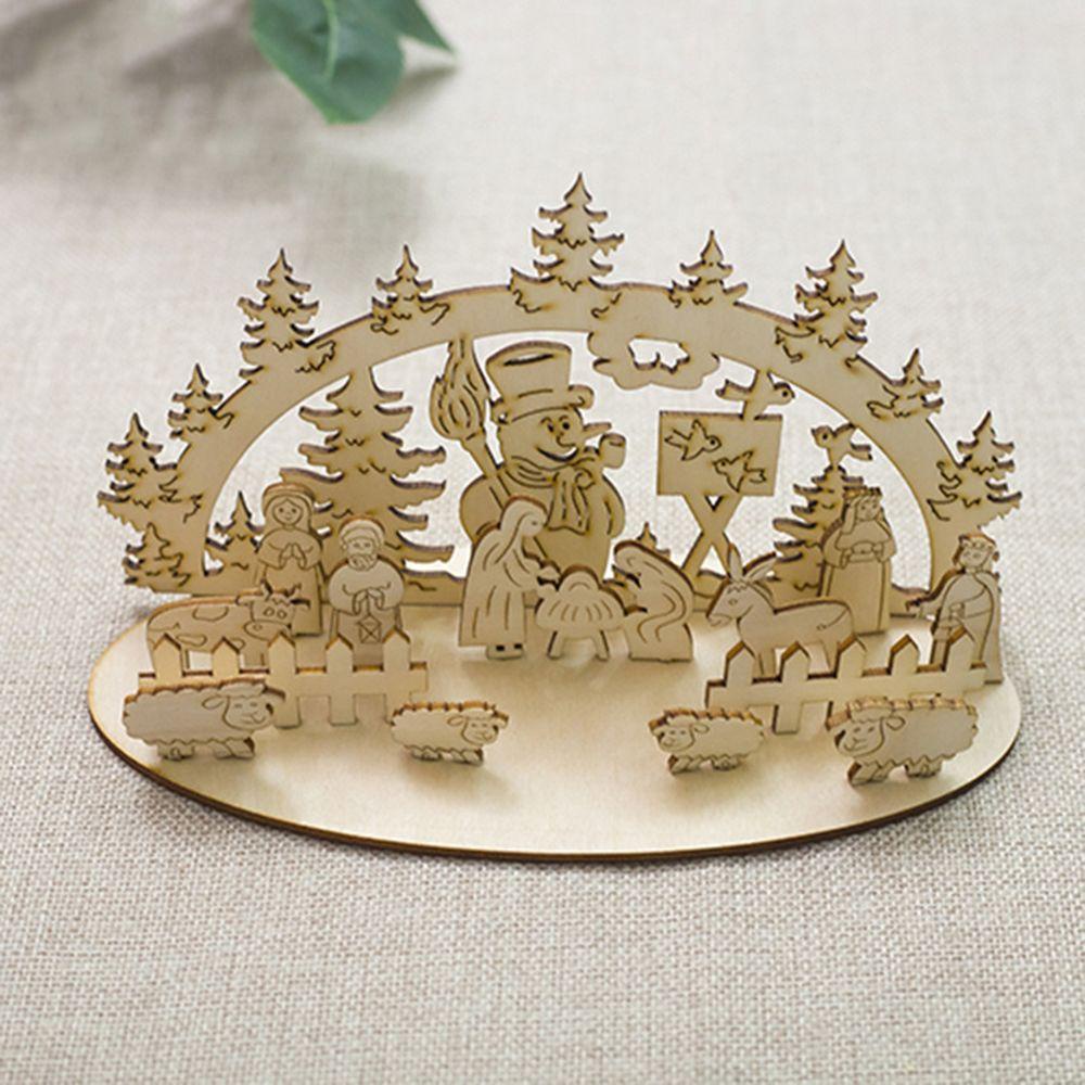 KUNHEV Nhà Thờ Ba Chiều Bằng Gỗ Trang Trí Giáng Sinh DIY