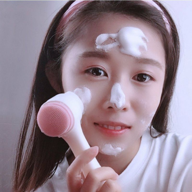 Cọ rửa mặt 2 đầu massage mềm mại
