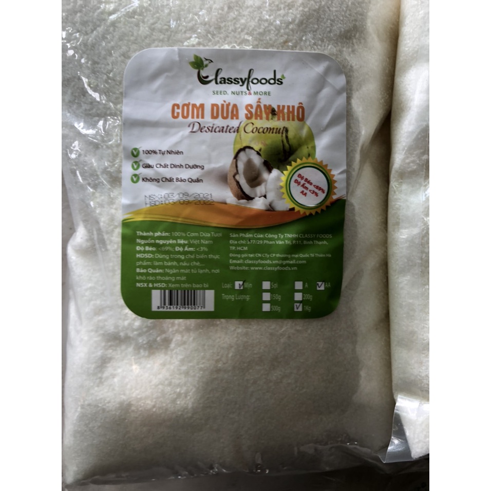 Bột dừa sấy ( cơm dừa sấy ) gói 1kg