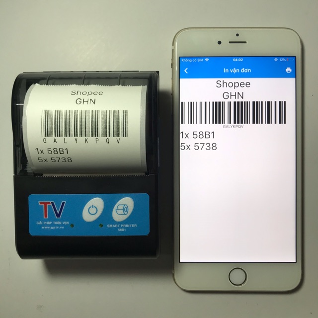 Máy in GPTV-58B1, in mã vận đơn TMĐT bằng điện thoại, in tem nhiệt, decal, mã vạch | BigBuy360 - bigbuy360.vn