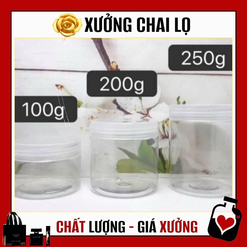 Hủ Đựng Kem ❤ TOP GIÁ RẺ ❤ Hũ nhựa pet Trong Nắp Trong 50g 100g 200g 250g đựng mỹ phẩm, thực phẩm, đồ khô, ngũ cốc