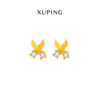 Bông Tai Nữ Mạ Vàng 24K, Thiết Kế Hình Nơ Đính Đá Trang Nhã - XPBT09