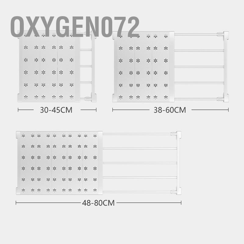Oxygen072 Ngăn chứa tủ quần áo Kệ ngăn Tủ cách Có thể kéo giãn Thủng miễn phí cho Tổ chức thiếu hụt