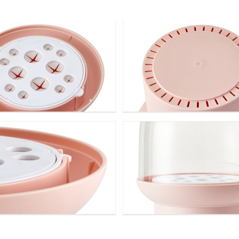 Giá Đỡ Cọ Trang Điểm 12 Lỗ Có Nắp Đậy Tiện Lợi