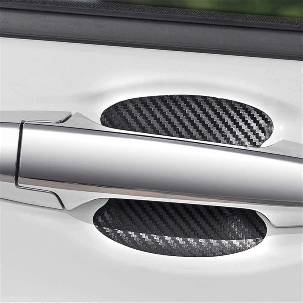 Bộ 4 Miếng Dán Sợi carbon Chống Trầy Cho Tay Cầm Cửa Xe Hơi