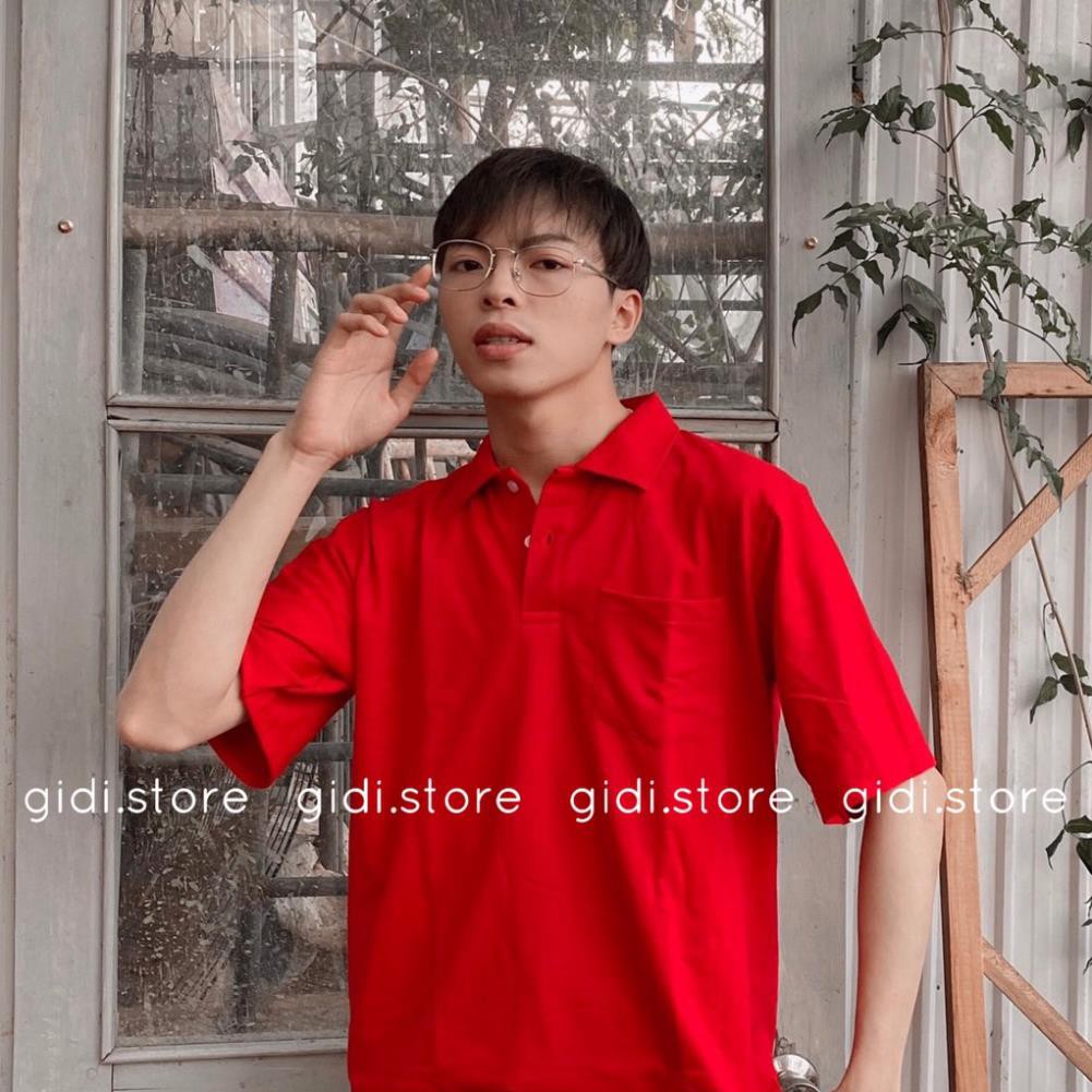 Áo thun trơn POLO tay lỡ có Túi Nam Nữ Unisex ❤️ áo phông Ngắn tay cổ bẻ vải da cá tici không nhăn, thoáng mát  ྇