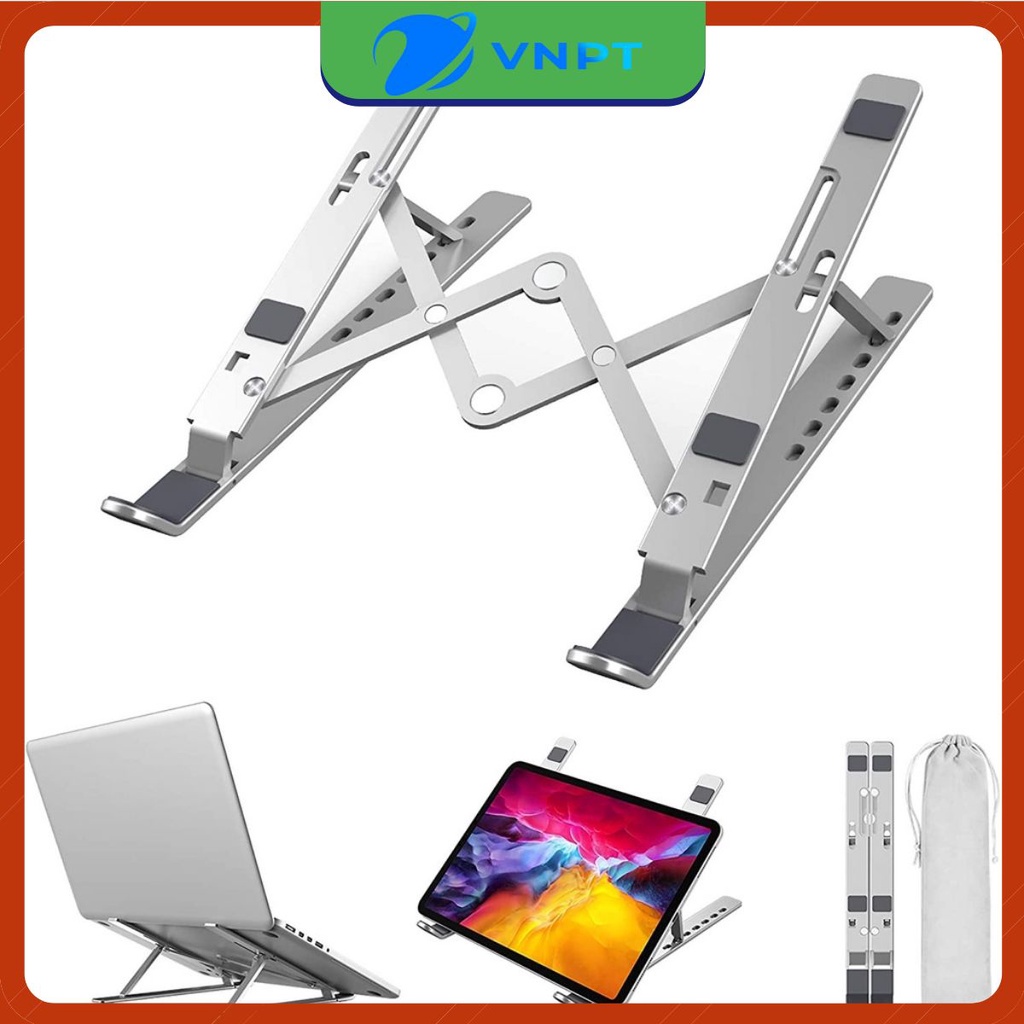 Giá đỡ LAPTOP, MACBOOK, IPAD bằng nhôm có thể điều chỉnh được độ cao, đế tản nhiệt laptop, đế kê laptop nhôm