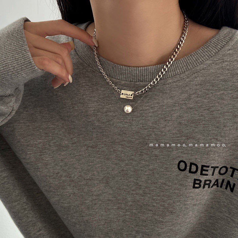 Vòng cổ hai lớp phong cách HipHop Hàn Quốc dễ phối đồ thời trang
