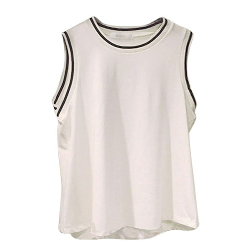 Áo Sát Nách Cổ Tròn Màu Trơn Thiết Kế Dáng Rộng Thoải Mái