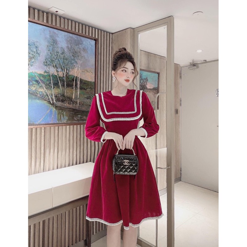 940k đầm đỏ viền live