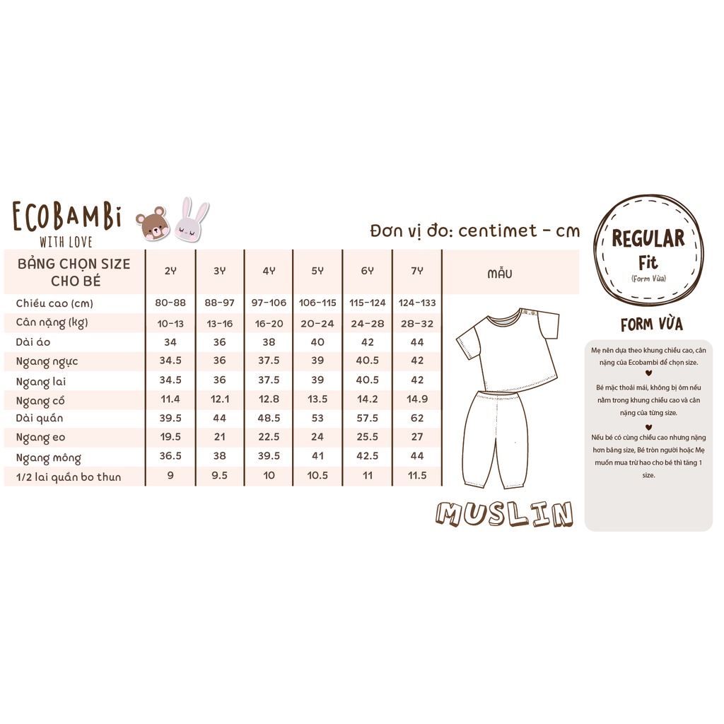 Outlet - Bộ cài chéo tay dài cho bé sơ sinh ECOBAMBI