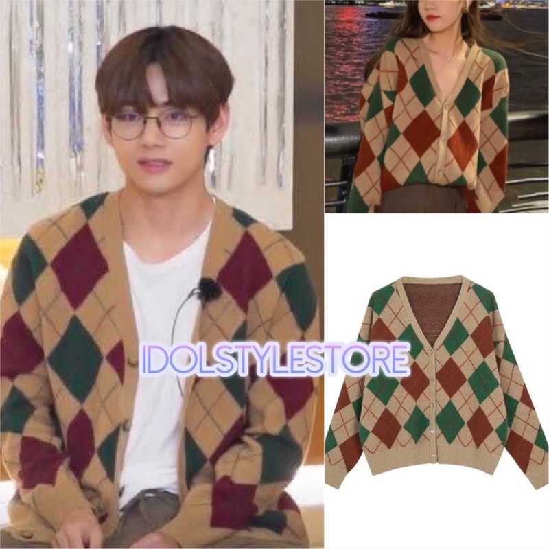 (Quà tặng kèm card idol) (hàng order) áo cardigan len V | BigBuy360 - bigbuy360.vn