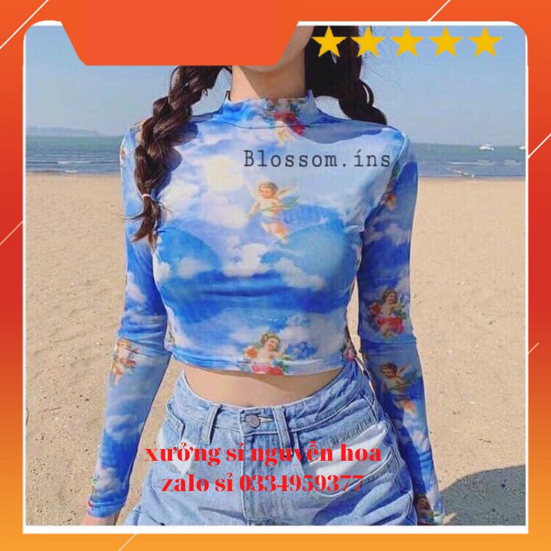Áo croptop nữ chất thun co giãn phong cách trẻ trung năng động Xưởng Sỉ Nguyễn Hoa