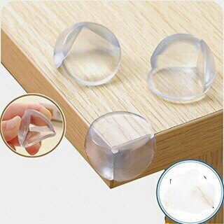 Bịt góc bàn trong suốt hình tròn, bọc cạnh bàn kính, cạnh tủ vuông bằng silicon an toàn cho bé