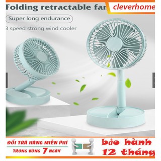 Quạt mini tích điên để bàn gấp gọn tiện dụng 3 cấp độ thời gian sử dụng tới 6 tiếng phân phối bơi cleverhome
