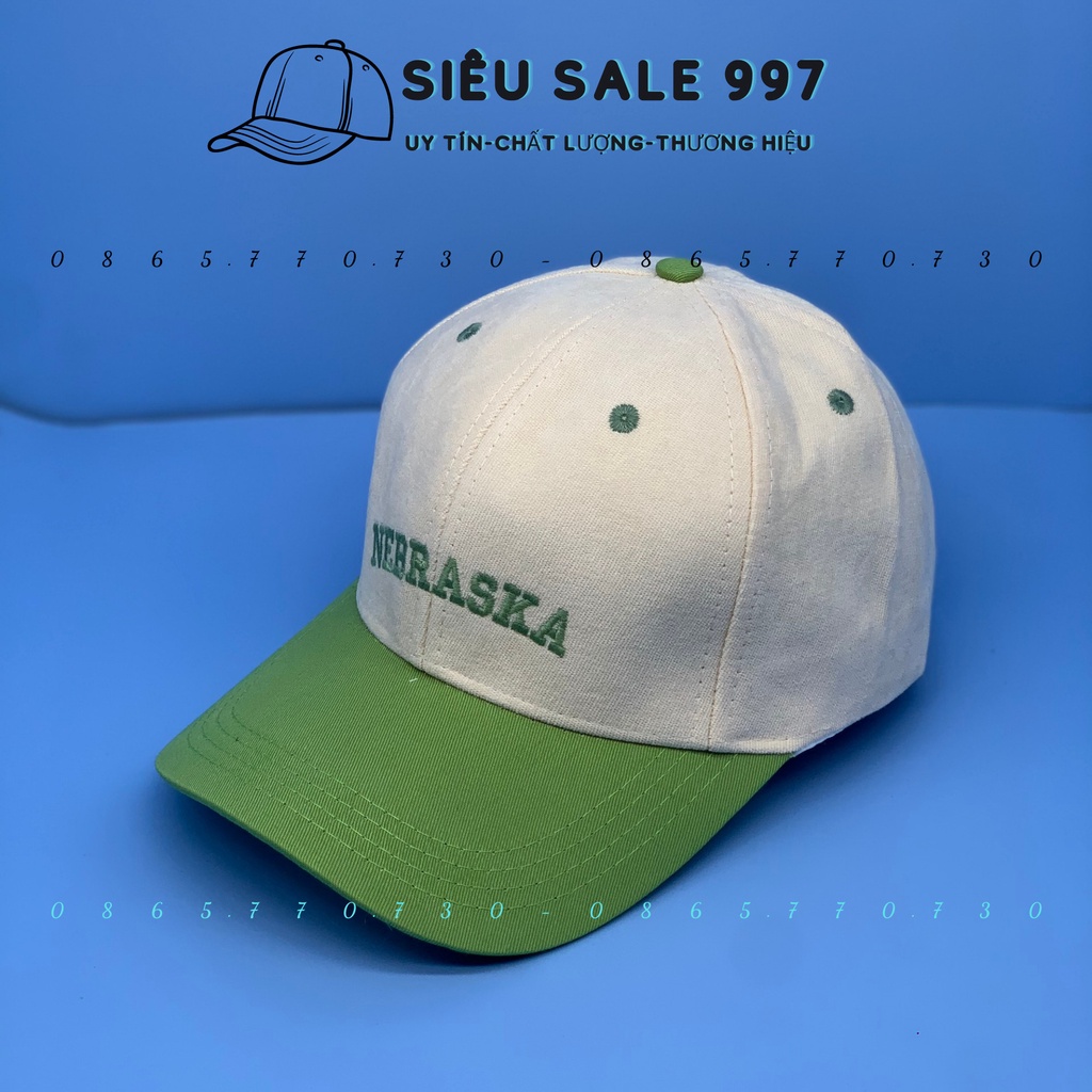 MŨ LƯỠI TRAI NEBRASKA PHỐI MÀU THÊU MŨ KẾT NHUNG SIÊU ĐẸP THỜI TRANG HOT