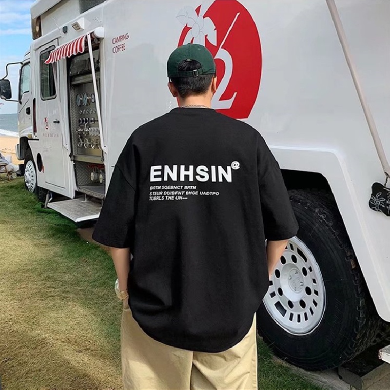 Áo Thun Tay Ngắn Dáng Rộng In Chữ Thời Trang Mùa Hè Cho Nam Giới [M-5XL]