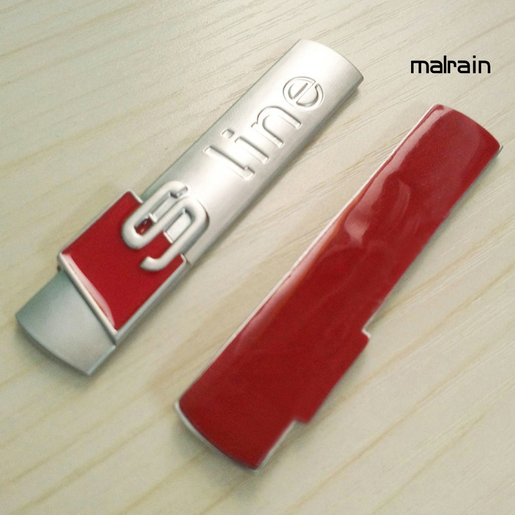 【VIP】3D Metal Emblem Badge Car Sticker for Audi Sline Logo Auto Decal Accessories