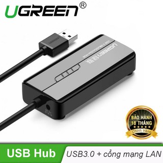 Hub chia usb 3.0 ra 3 cổng tích hợp cổng ethernet ugreen 20266