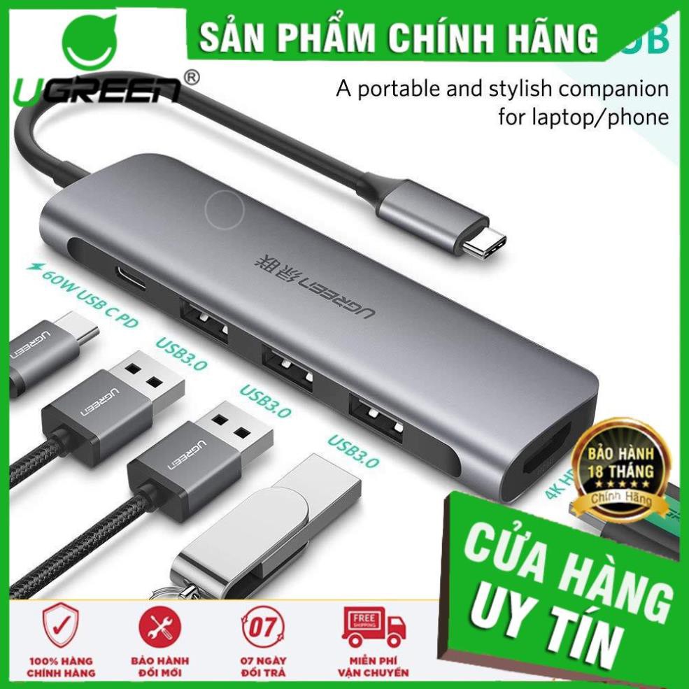 Ugreen 50209 - Cáp USB Type-C Sang HDMI/ Hub USB 3.0 Chính Hãng ✔HÀNG CHÍNH HÃNG ✔