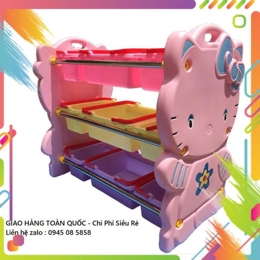 ( Giá rẻ nhất )  Kệ nhựa đựng đồ chơi cho bé Hello Kitty ... Kệ đồ chơi đa năng