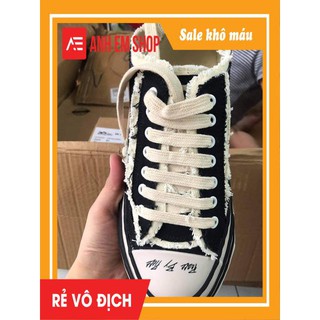 xVESSEL giày vải rách đế gỗ