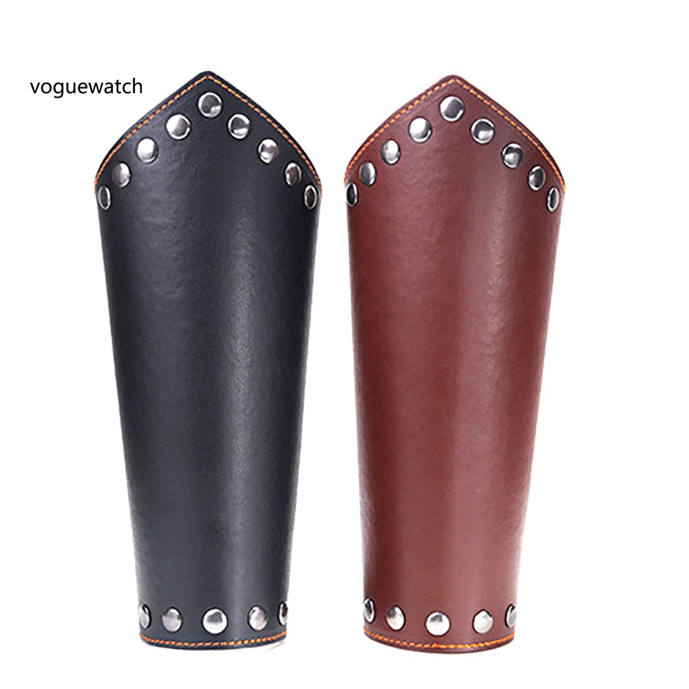 VGWT-Faux Leather Arm Guard Medieval Knight Bracer Halloween Costume Party Props