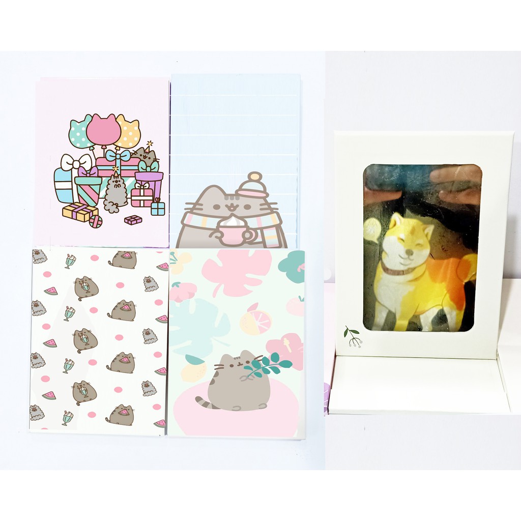 Gương gập mini pusheen GGN6 gương dễ thương size nhỏ gương giấy hoạt hình cute dễ thương