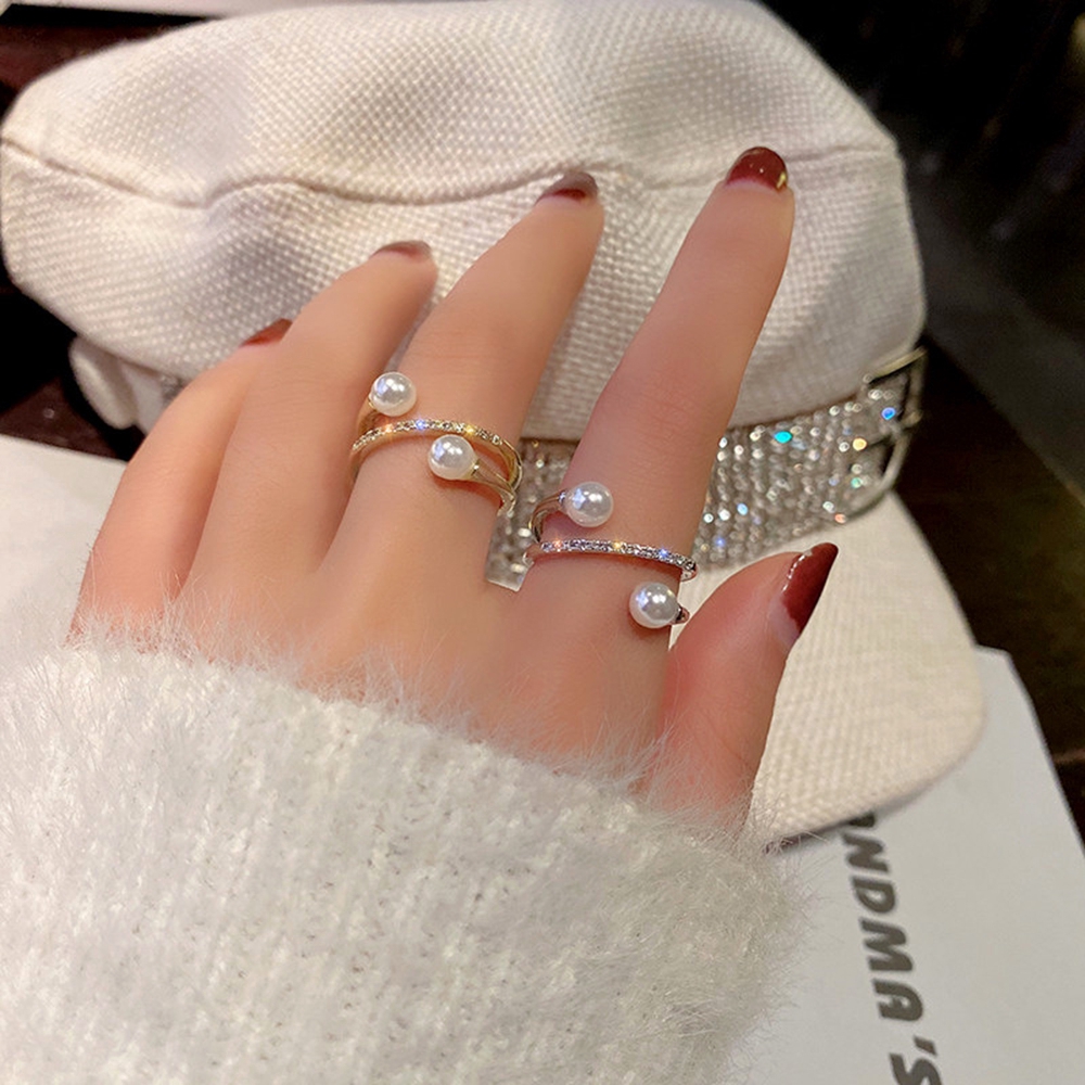 Nhẫn Dạng Hở Đính Ngọc Trai Thiết Kế Ấn Tượng