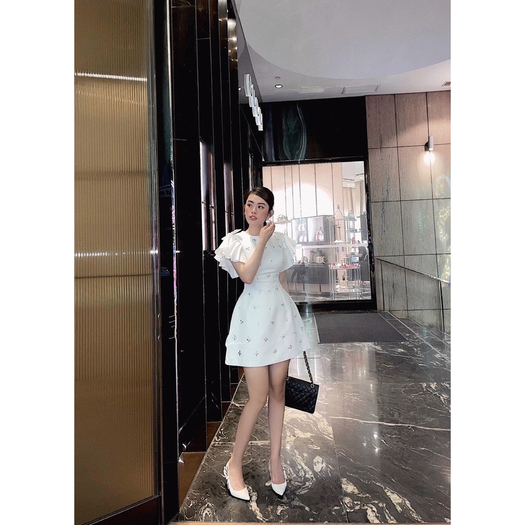 Đầm dự tiệc dạo phố đính đá tay cánh tiên xinh xắn - WILLI Dress