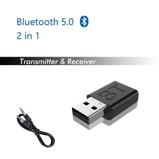 Thiết Bị Nhận Tín Hiệu Usb Bluetooth 5.0 2 Trong 1 HiFi Kèm Dây Cáp Âm Thanh 3.5mm AUX Cho Xe Hơi PC TV