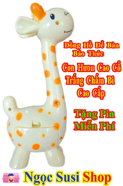 ĐỒNG HỒ ĐỂ BÀN BÁO THỨC - HƯƠU CAO CỔ CHẤM BI ĐỦ MÀU RẤT DỄ THƯƠNG